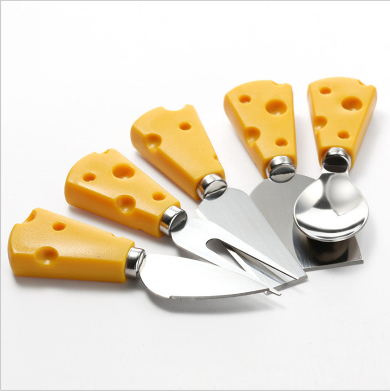 Hot Sell Cheese Knife Tool Cheese Slicer with Plastic Handle for Mini Knife Butter Spreader and Fork