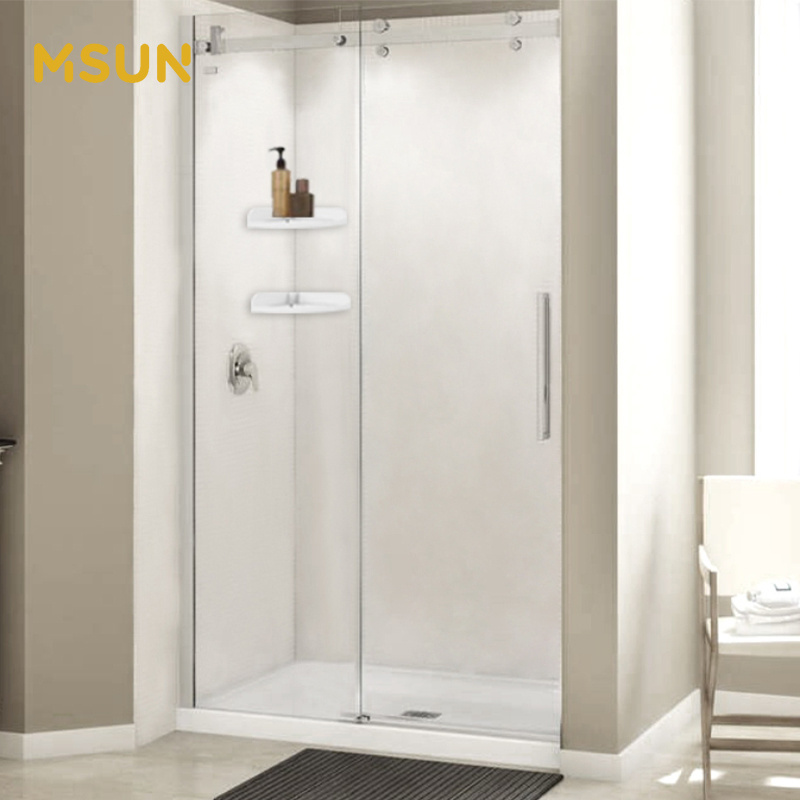 Acrylic White Bathroom Shower Wall Panel Waterproof Solid Surface Shower Panel