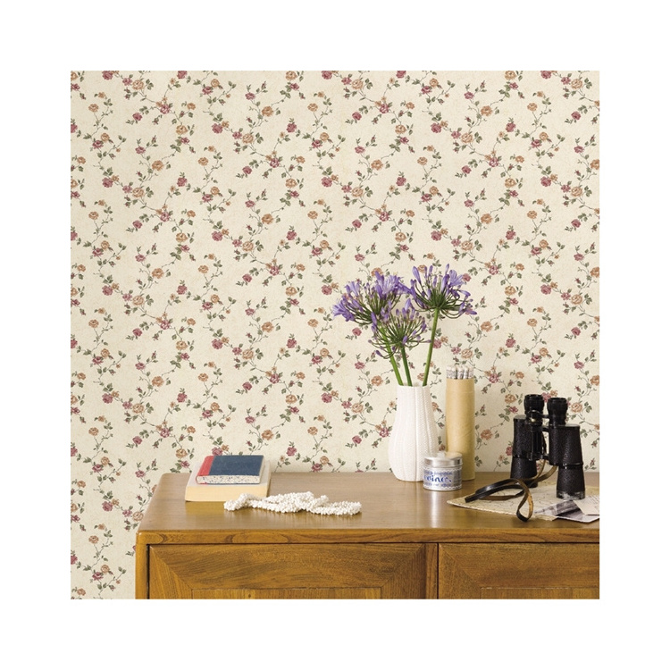 Classic Wallpaper Romantic Country Style Flowers Wallpaper Pvc Vines Natural Kitchen Countryside Bedroom Sweet Retro