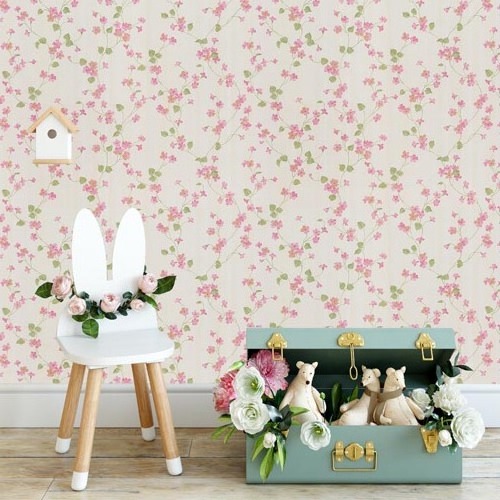 Modern Country Style  Cute Beautiful Flower PVC Wallpaper Kitchen Living Room