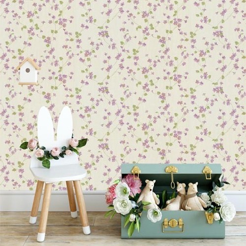 Modern Country Style  Cute Beautiful Flower PVC Wallpaper Kitchen Living Room