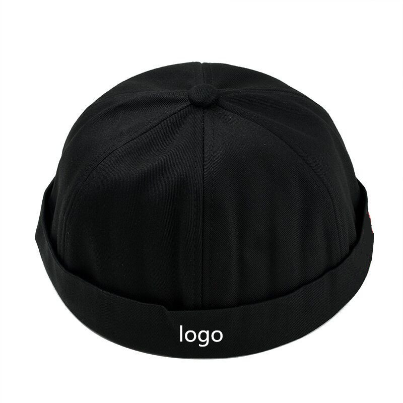 logo embroidery cotton twill soft crown skull cap black baseball cap without brim