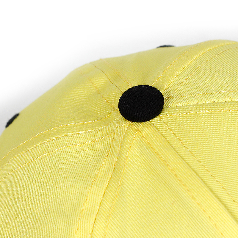 Yellow cotton twill customizable 6 panel baseball caps for small heads