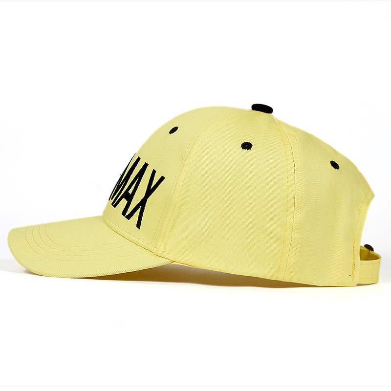 Yellow cotton twill customizable 6 panel baseball caps for small heads