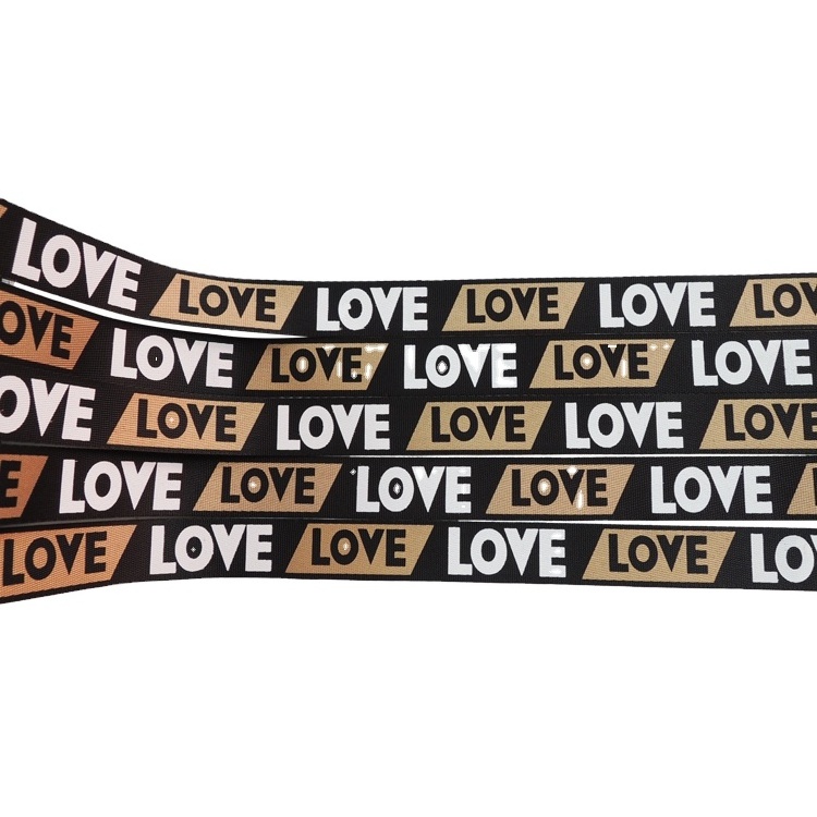 Wholesale Polyester Soorts Garment Tape Custom Logo Printed  Webbing Trim 1 Inch Clothing Nylon Printing Webbing