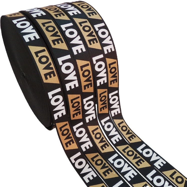 Wholesale Polyester Soorts Garment Tape Custom Logo Printed  Webbing Trim 1 Inch Clothing Nylon Printing Webbing