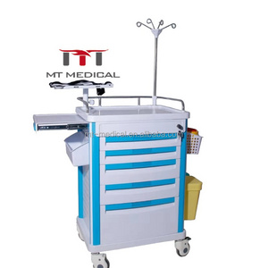 MT MEDICAL Hospital Furniture ABS Medical Used Crash Cart For Hospital Clinic Center