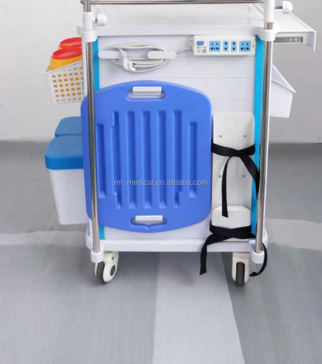 MT MEDICAL Hospital Furniture ABS Medical Used Crash Cart For Hospital Clinic Center