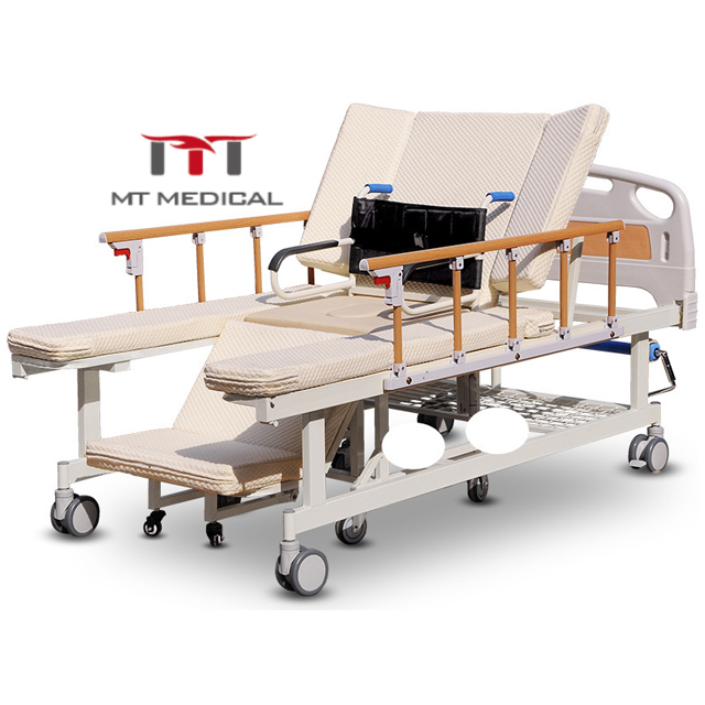 MT MEDICAL hospital multi functional home nursing electric wheelchair bed with toilet