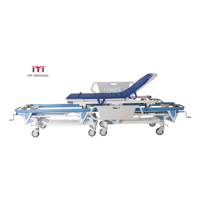 MT MEDICAL Ambulance  Stainless Steel Emergency Patient Transfer Trolley  Wheelchair With Mattress