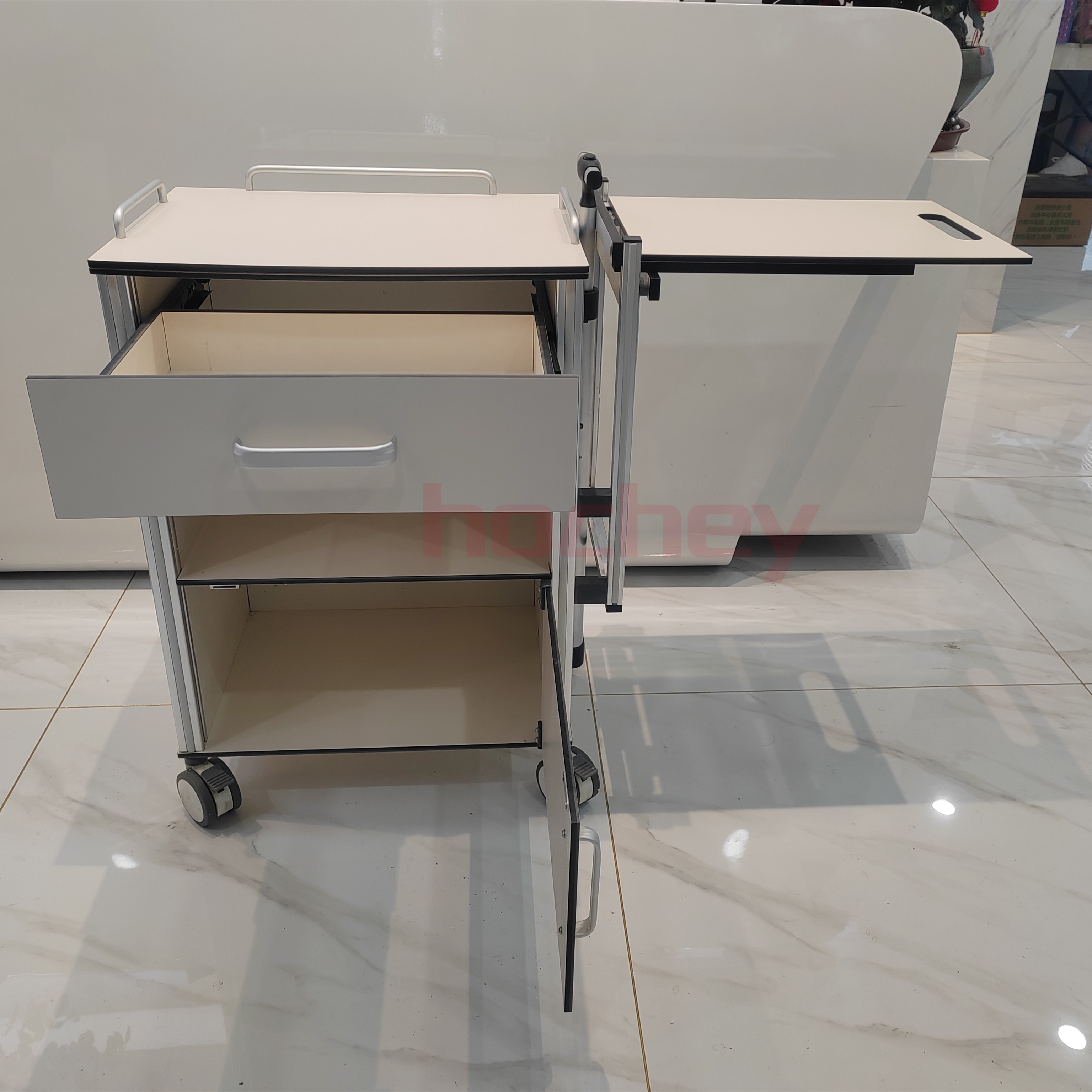 MT MEDICAL Mobile hospital overbed table hospital bedside cabinet with dining board