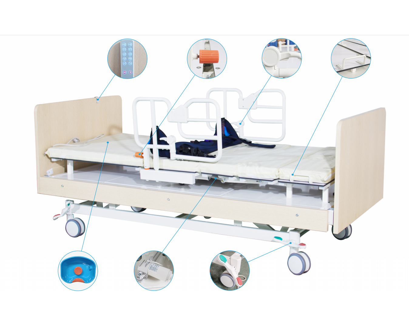 Factory Directly Supply Medical Furniture Electric Rotatable Home Care Nursing Hospital Use Beds