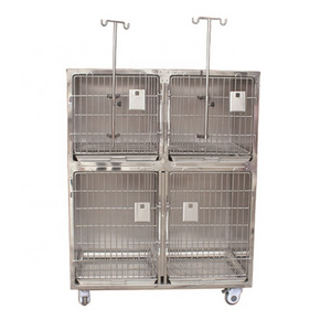 High quality veterinary stainless steel cage for animal, dog and cat