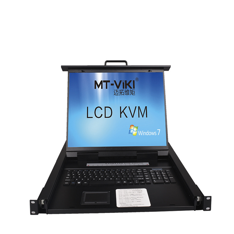 19 inch LCD KVM Switch 8 port VGA + 8 pack USB VGA Cables, MT-VIKI Rackmount KVM console Drawer 8x1, 19 inch LCD KVM Switch