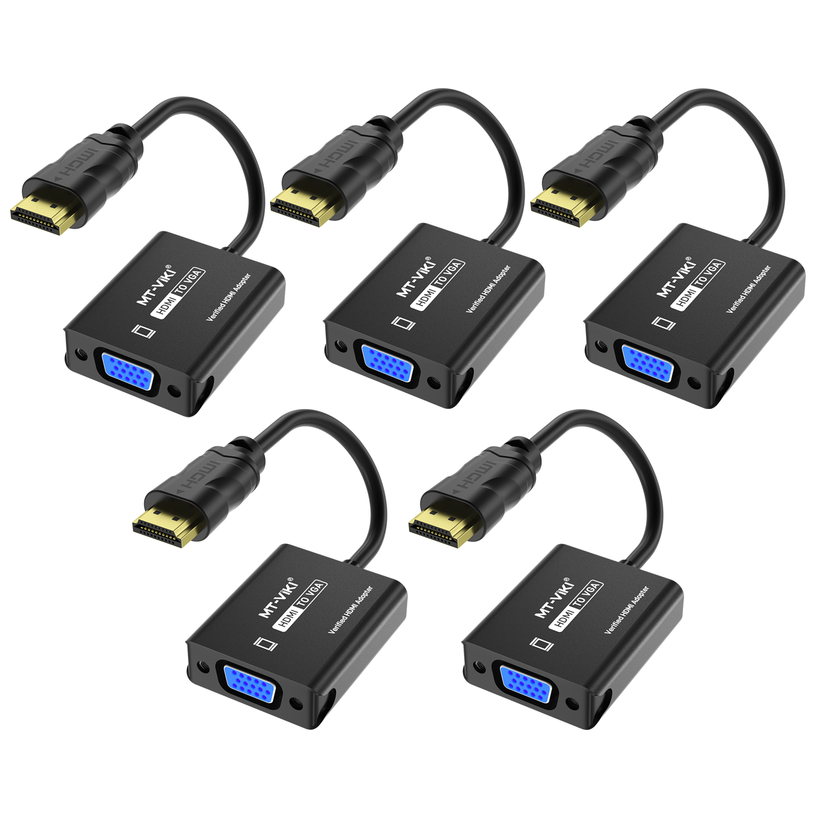 2024 New Design 1080P 60Hz HDMI to VGA Adapter, MT-VIKI 23cm Customized Logo HDMI to VGA Converter Cable