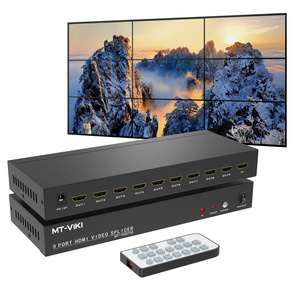 HDMI Video wall controller 3x3, MT-VIKI Multiviewer 9 port HDMI video wall splicer 1 in 9 out video wall controller