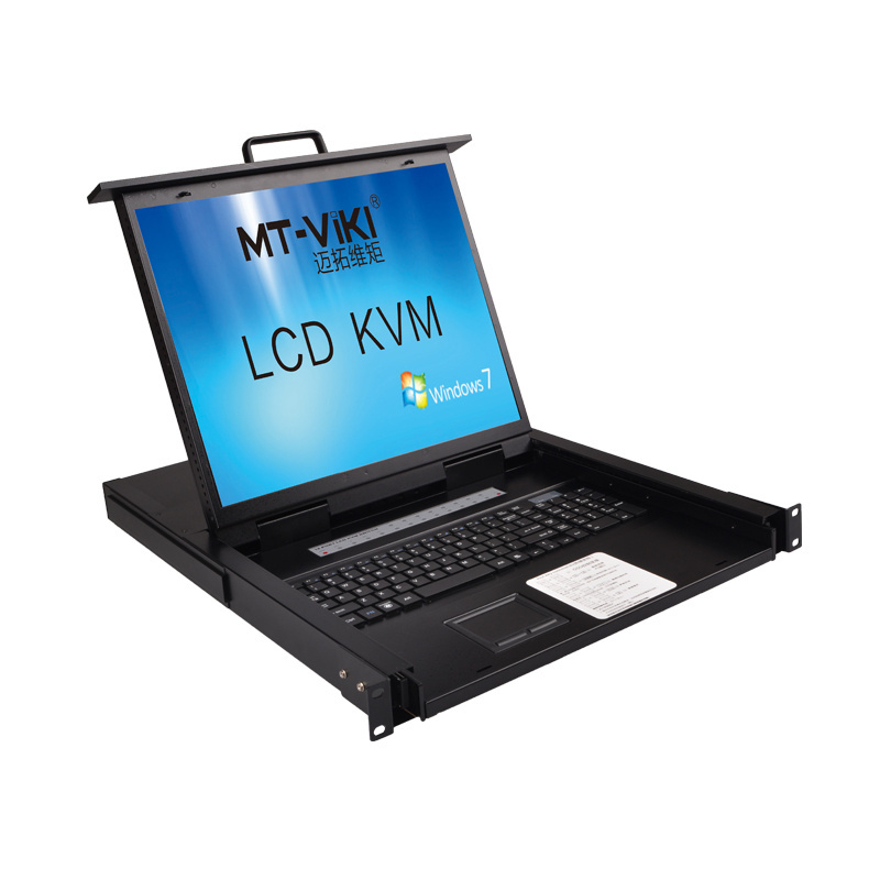 MT-ViKI 19 inch IP LCD KVM Console Drawer 16 Port VGA, 1U RACK KVM Switch 19'' LCD KVM Switch over IP