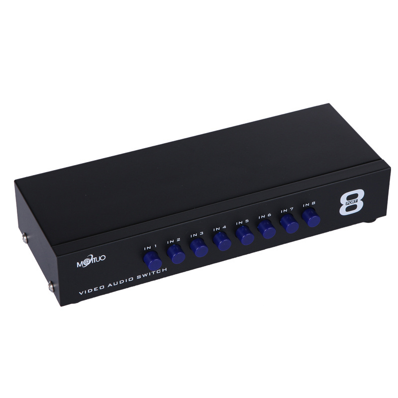 8 Ports RCA Switch 8 in 1 out, MT-VIKI Audio Video equipment AV Switch 8x1 RCA Switcher