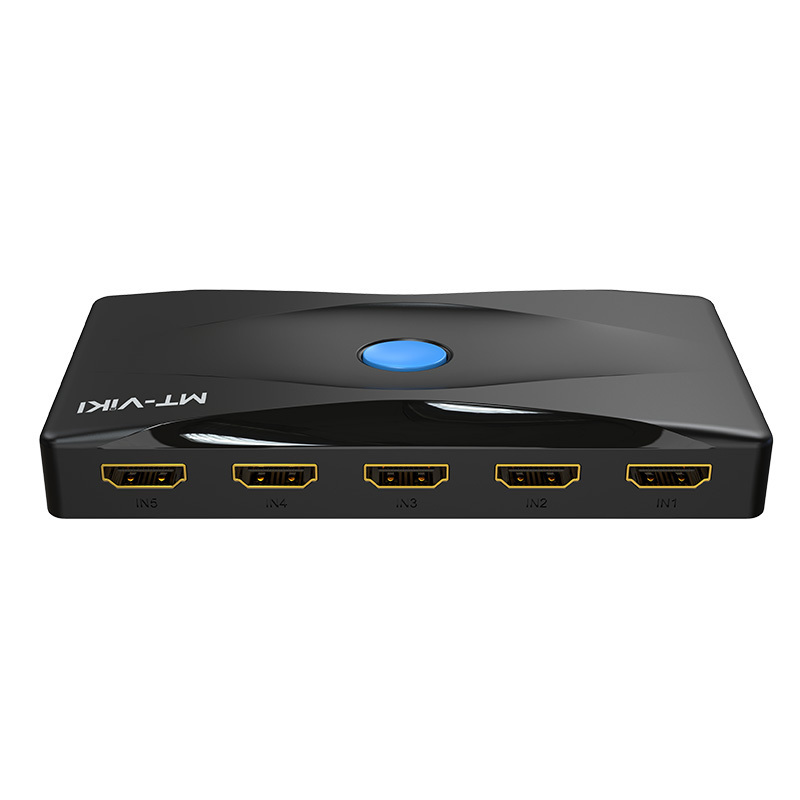 5 Port HDMI Switch 4K 60Hz 5 in 1 out, MT-VIKI 5x1 HDMI Switcher with IR Remote