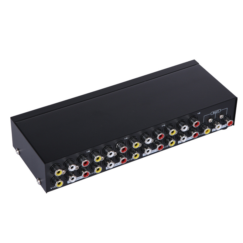 8 Ports RCA Switch 8 in 1 out, MT-VIKI Audio Video equipment AV Switch 8x1 RCA Switcher