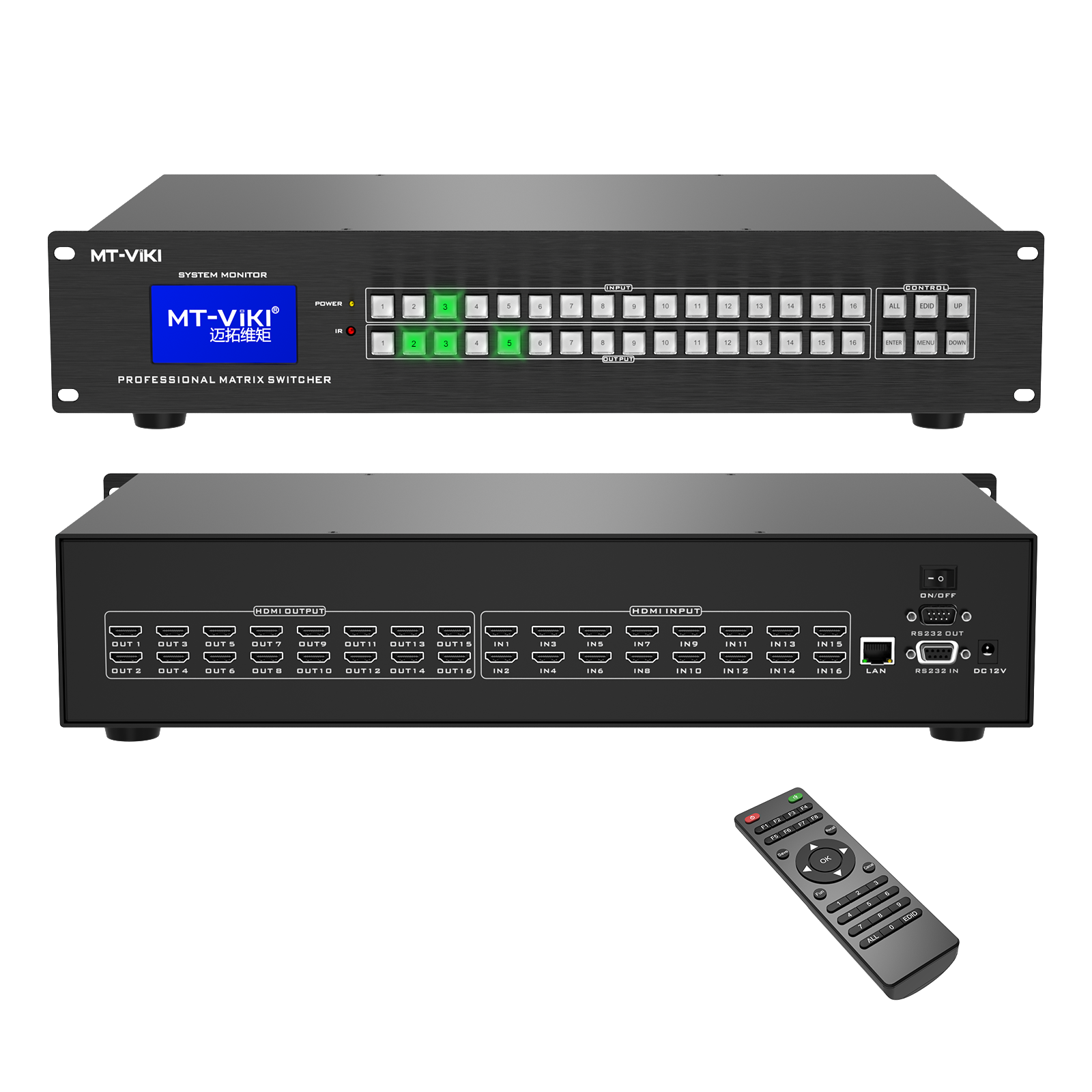 MT-VIKI ADI 4K 30Hz HDMI Matrix Switch 16x16 with Web GUI, Available for 4x4 8x8 8x16 32x32 36x36 72x72