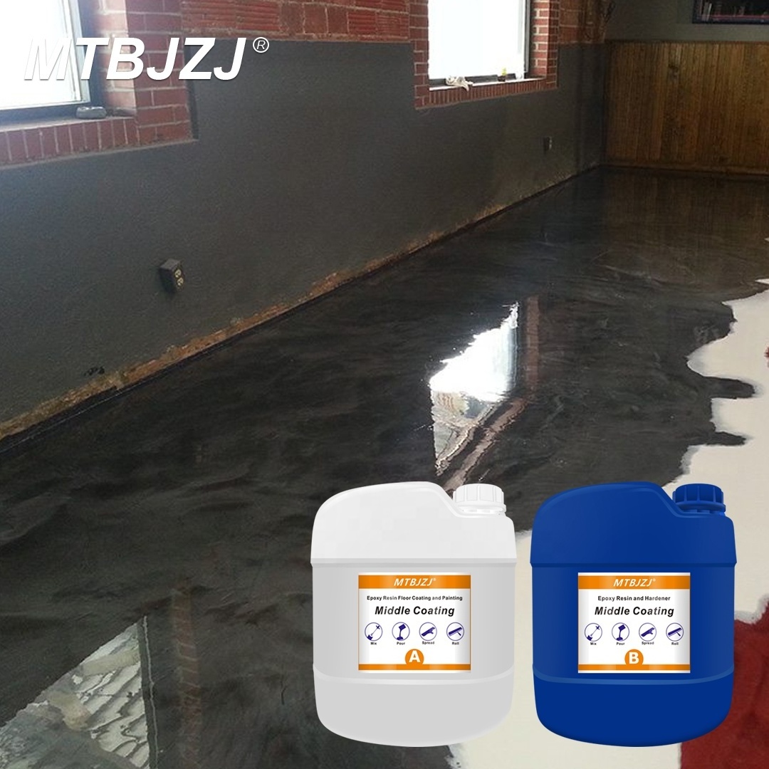 AB Glue Epoxy Resin For Floor Coating High Quality Middle Coat Floor Epoxy Resin