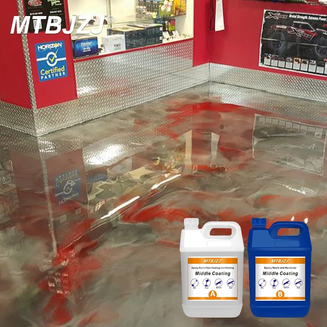 3D Flooring Epoxy, A:B=2:1 Metallic Epoxy Floor Coating System 15 KGS KIT