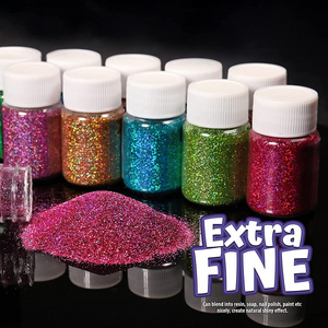 Holographic Fine Glitter 15 Colors Extra Fine Resin Glitter Powder Craft Glitter for Epoxy Slime Jewelry Art Crafts Making