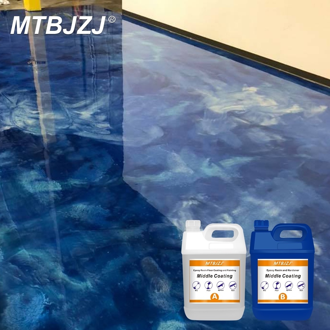 AB Glue Epoxy Resin For Floor Coating High Quality Middle Coat Floor Epoxy Resin