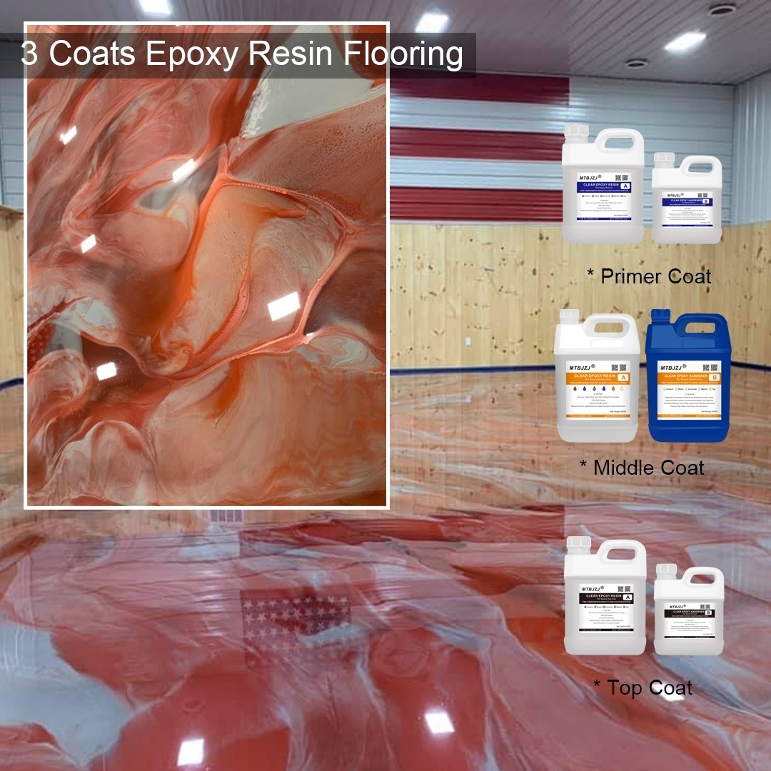 Marble Effect Floor Paint Epoxy Resin For Concrete Flooring, Metallic Epoxy Flooring Kit