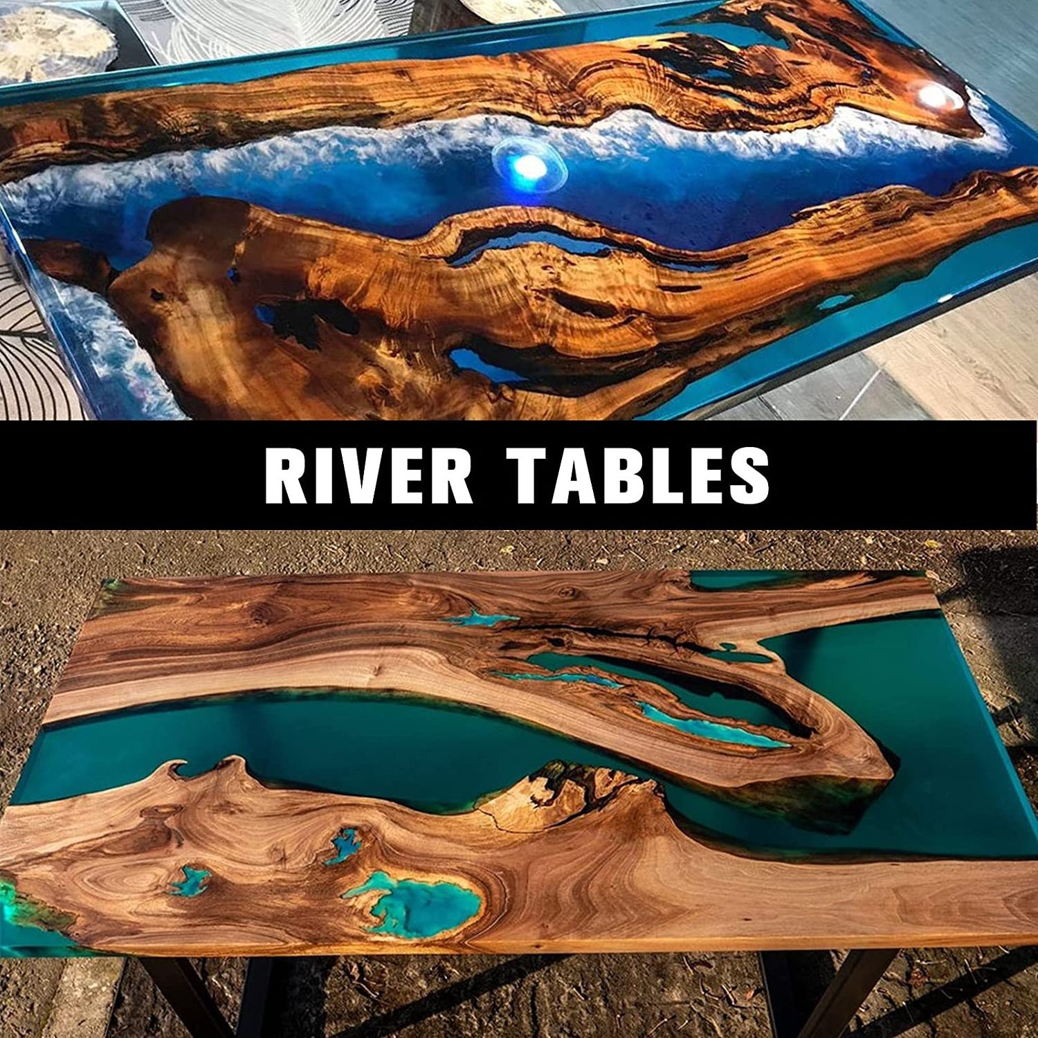 Crystal Clear Deep Pour Epoxy Resin for River Tables, Live Edge and Wood Filler,1.5Gallon Clear Casting Pourable Epoxy Resin 2:1