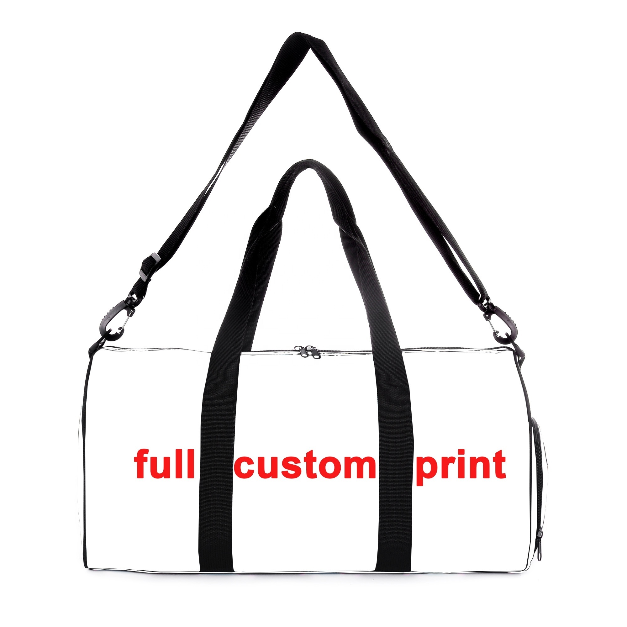 600D Polyester Sublimation Full Print Gym Bag Personalized Girls Customized Logo DIY Travel Bag All Over Print Custom Duffle Bag