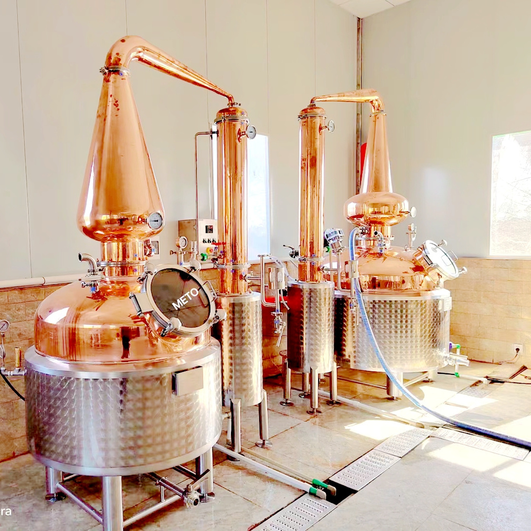 METO alcohol distiller boiler copper pot still distillation machine whiskey distillery equipment for sale