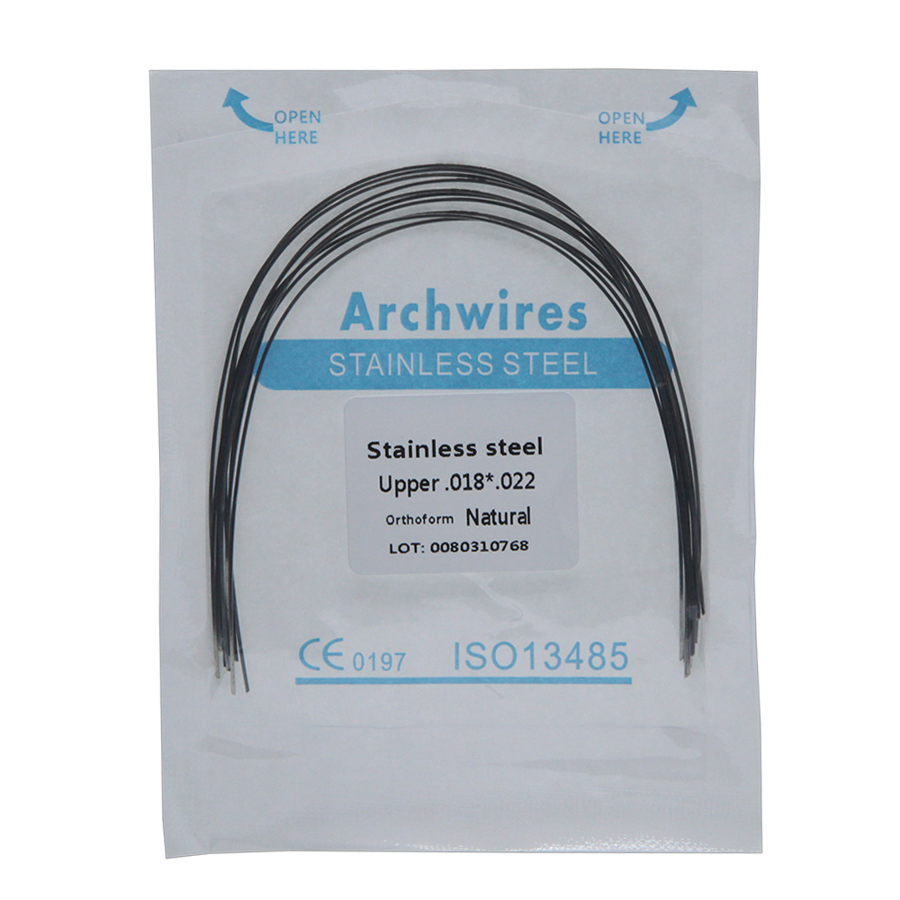 Orthodontic stainless steel arch wires for braces ovoid 012