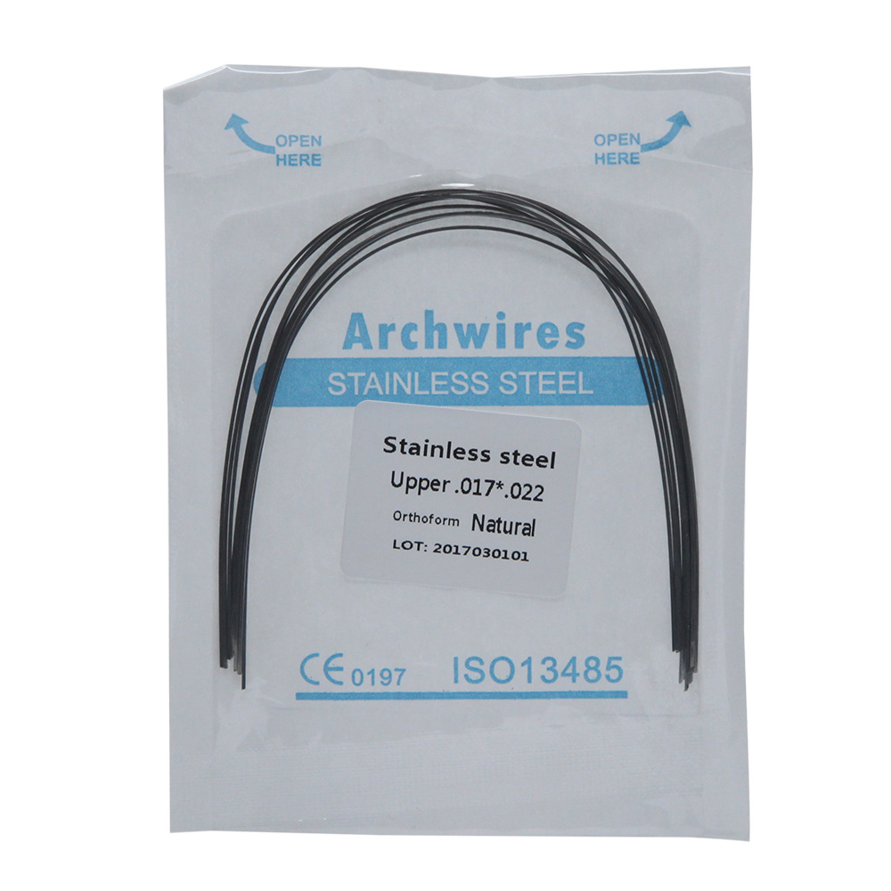 Orthodontic stainless steel arch wires for braces ovoid 012