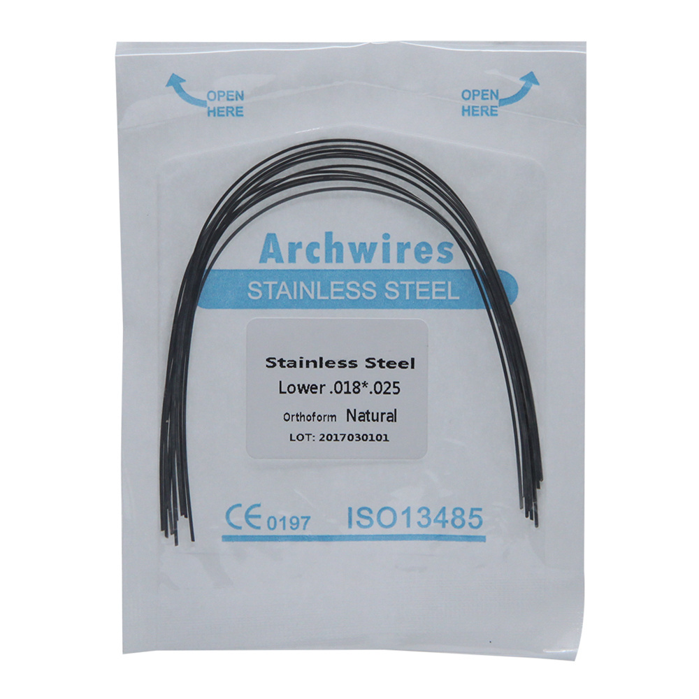 Orthodontic stainless steel arch wires for braces ovoid 012