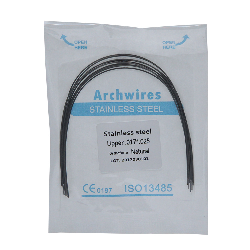 Orthodontic stainless steel arch wires for braces ovoid 012