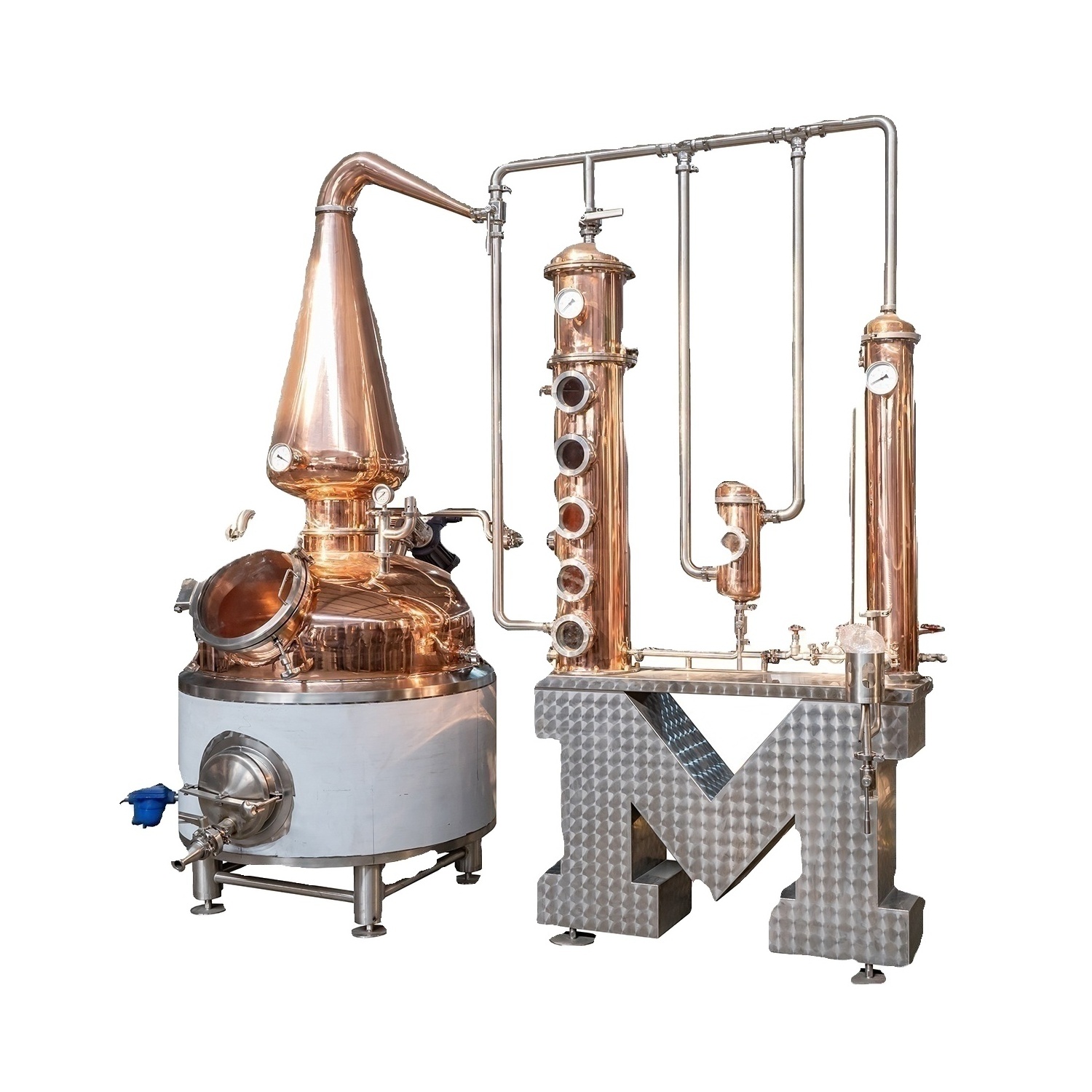 Meto 300L 500L Factory Sale Various Widely Used Gin Destillery Moonshine Copper Distiller Micro Distillery Equipment