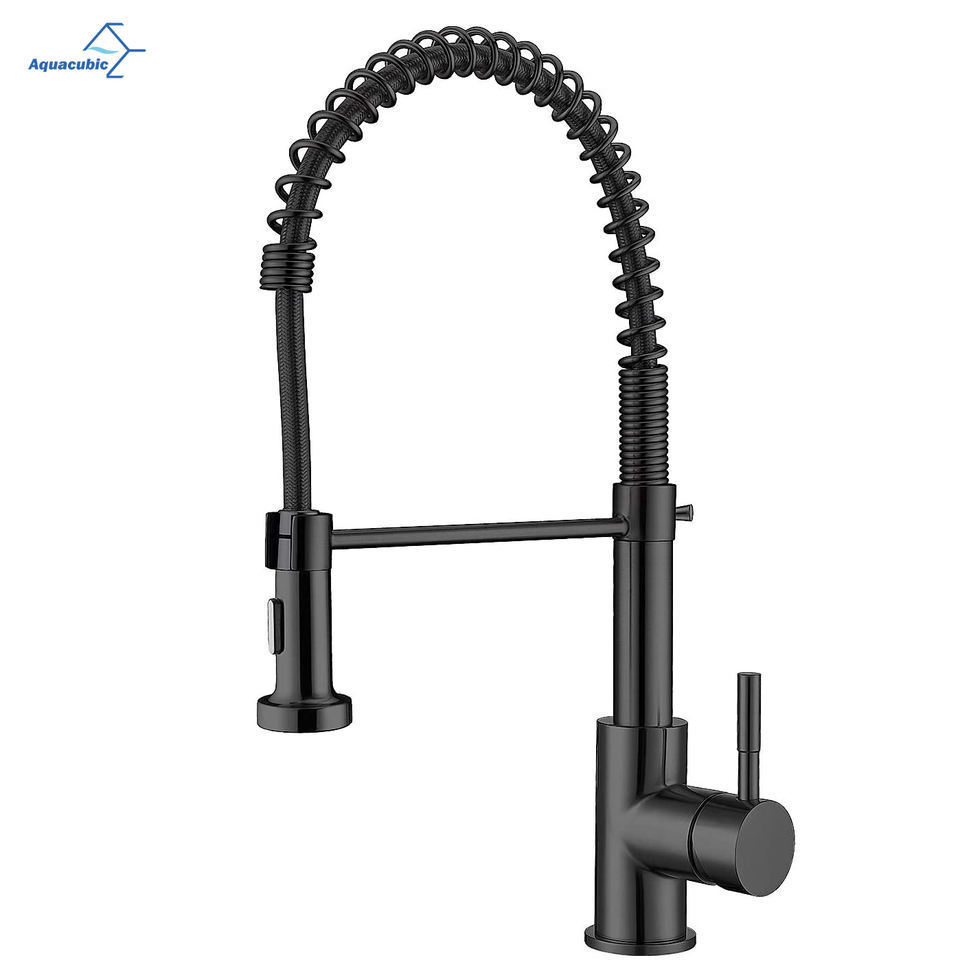 Good Selling Sus304 Kitchen Spring Faucets With Pull Down 3 Function Sprayer Cheap Kitchen Tops Black Top