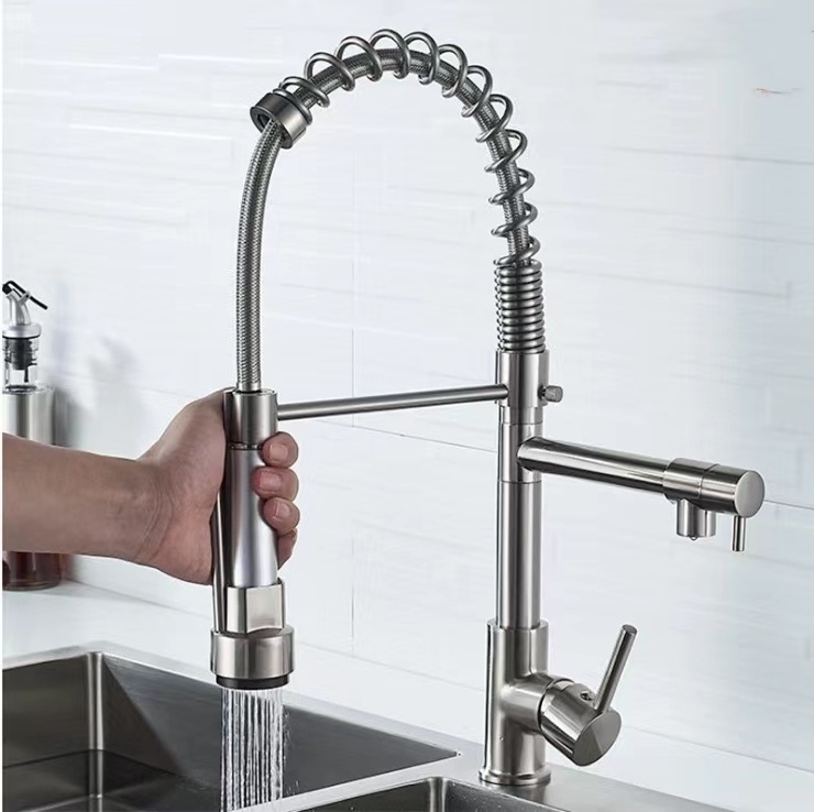 2022 Stainless Steel Hot and Cold Water Flexible Hoses for single handle pull-out Kitchen Faucet and sink tap