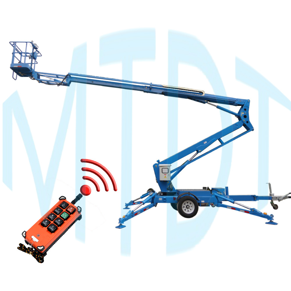 Hot sale 8-20M Folding Articulating Trailer Lift platform towable boom lift 12m Telescopic Lift Aerial Work platform