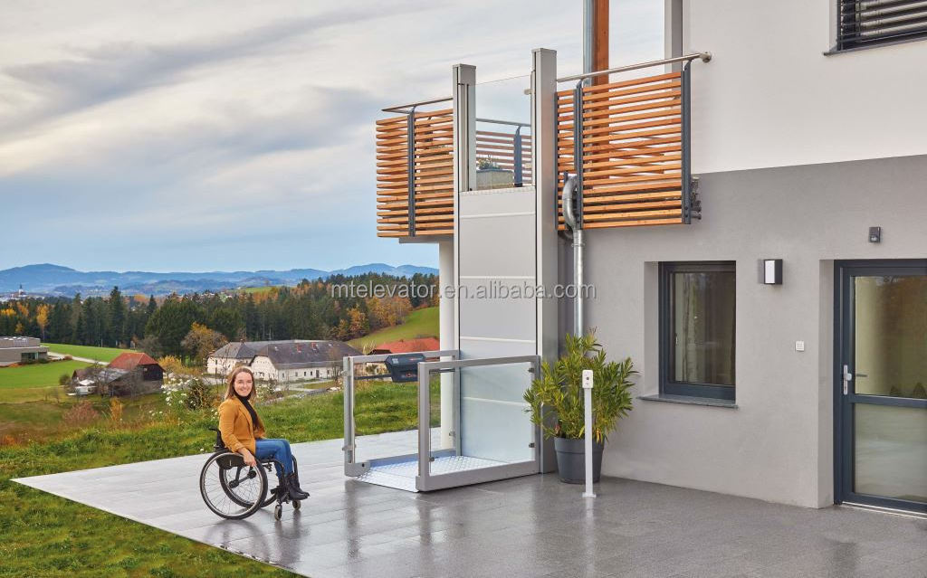 Ce Small Home Vertical Stair Wheelchair Disabled Lift Hydraulic Vertical Lift Indoor Or Outdoor Elevators For Disabled