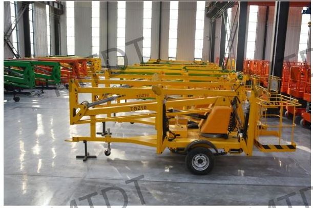 Hot sale 8-20M Folding Articulating Trailer Lift platform towable boom lift 12m Telescopic Lift Aerial Work platform