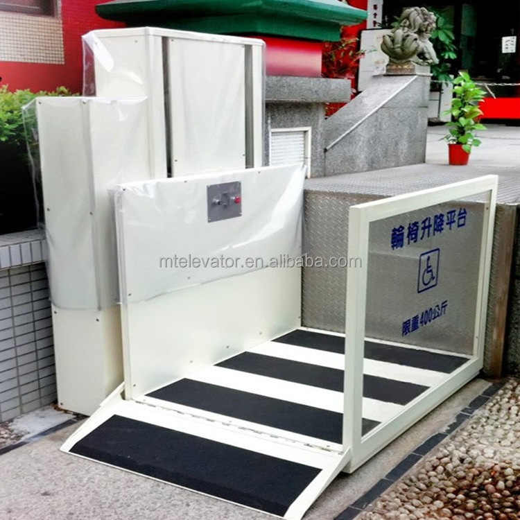 Ce Small Home Vertical Stair Wheelchair Disabled Lift Hydraulic Vertical Lift Indoor Or Outdoor Elevators For Disabled