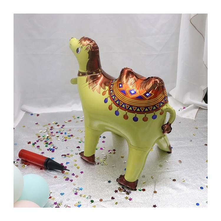 MTF Wholesale Cartoon Yellow Camel 4D Aluminum Foil Inflatable Kids Toys Animal Party Decoration Balloon Printed