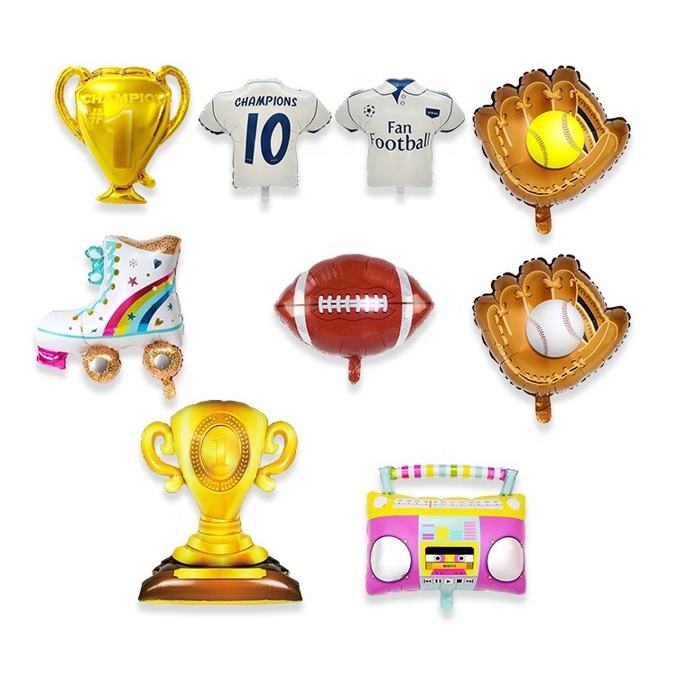 Wholesale Aluminum Film Mylar Cartoon Ballons Globos Party Helium Foil Sports Soccer Football balloon