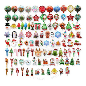 Wholesale Aluminum Film Mylar Cartoon Ballons Globos Decoration Helium Merry Christmas Foil Balloons