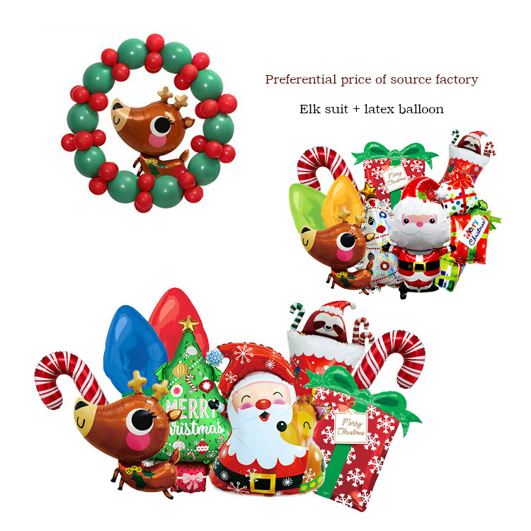 MTF New Manufacturing Merry Christmas Santa Clus Inflatable Mylar Foil Helium Balloons For Party Decoration