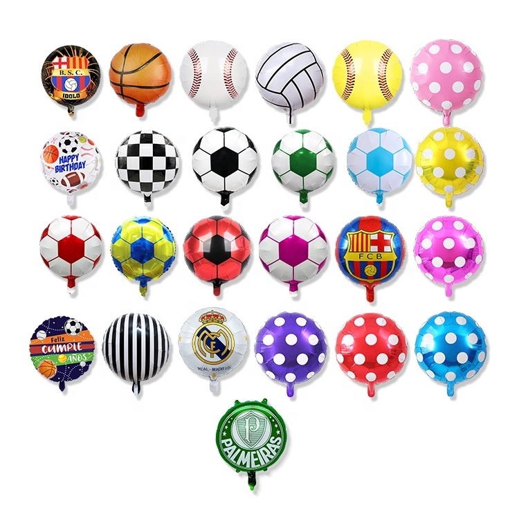 Wholesale Aluminum Film Mylar Cartoon Ballons Globos Party Helium Foil Sports Soccer Football balloon