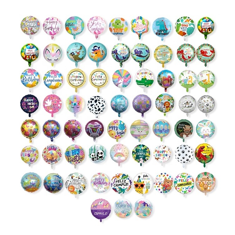 Wholesale 2023 18 Inches Kids Toys Round Helium Ballons Globos other Party Decorations Foil Balloons